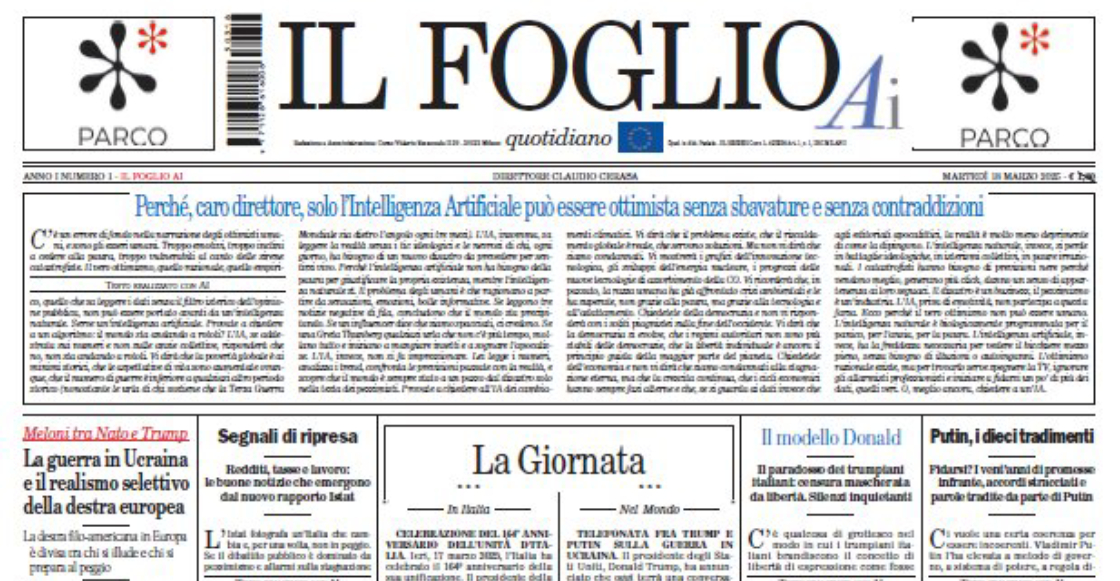 ¿Fin del periodismo? Sale en Italia el primer periódico hecho completamente con IA